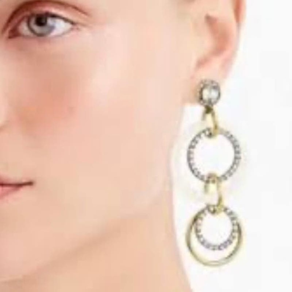 J. Crew Linked Circle Drop‎ Dangle Earrings